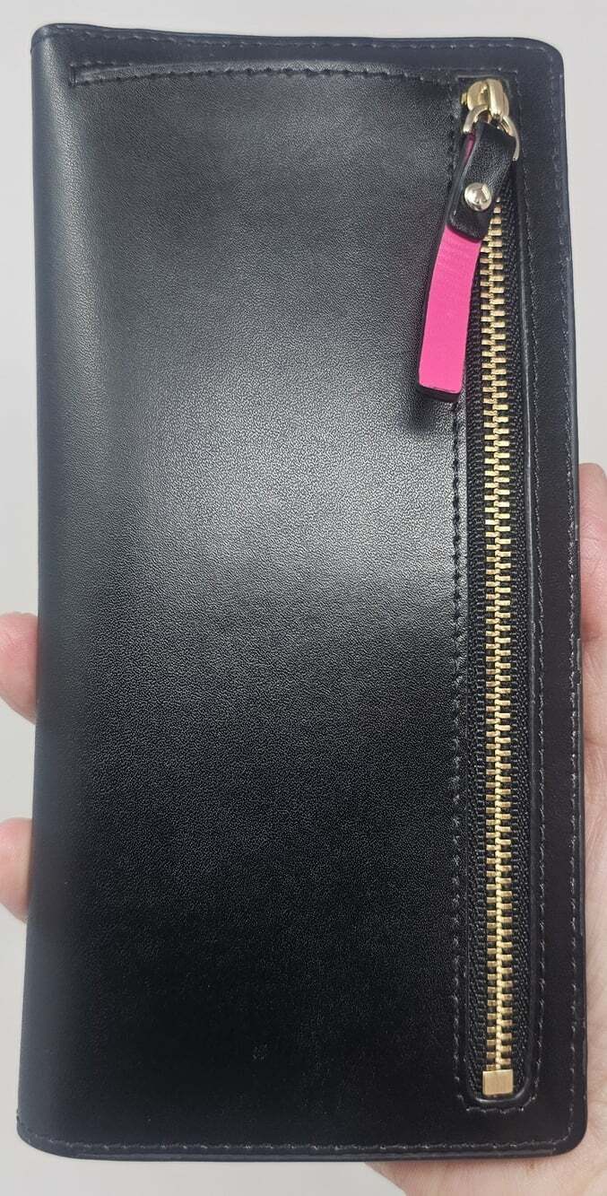 Kate Spade Stacy Large Slim Bifold wallet Black Pink Newbury Lane Leather NIB - Picture 3 of 11